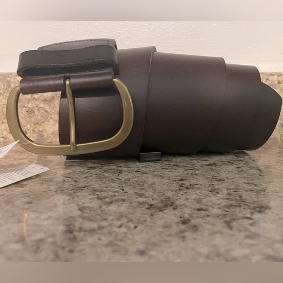 Banana Republic Chocolate Brown Belt with Brass tone Buckle - Picture 3 of 7